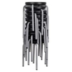 Tabouret empilable Flash Furniture (lot de 10) avec cadre en acier thermolaqué argenté