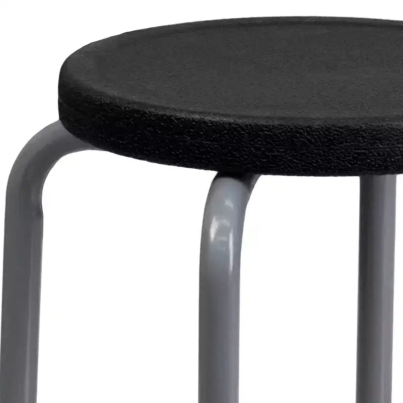Tabouret empilable Flash Furniture (lot de 10) avec cadre en acier thermolaqué argenté