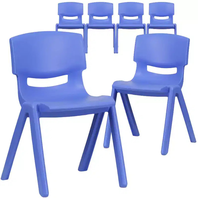 Flash Furniture 6 Pack Plastic Stackable School Chair with 13.25 Seat Height