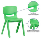 Flash Furniture Lot de 6 Chaises d'école empilables en plastique avec Hauteur d'assise de 33,6 cm
