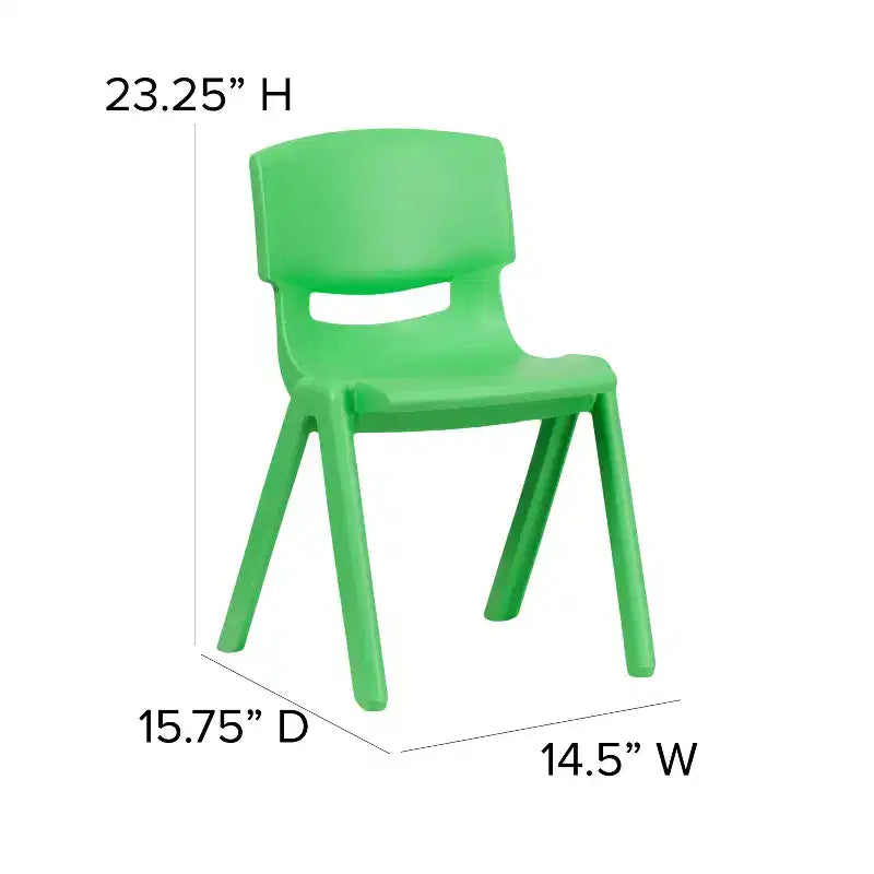 Flash Furniture Lot de 6 Chaises d'école empilables en plastique avec Hauteur d'assise de 33,6 cm