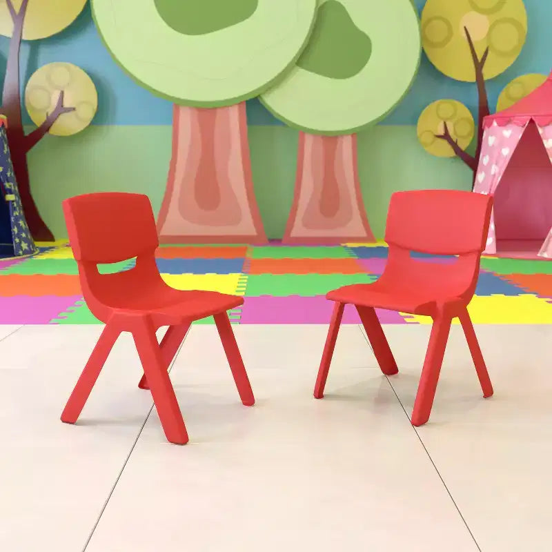 Flash Furniture Lot de 6 Chaises d'école empilables en plastique avec Hauteur d'assise de 33,6 cm