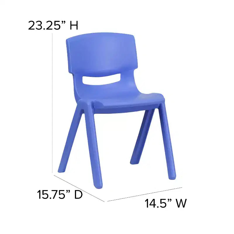 Flash Furniture Lot de 6 Chaises d'école empilables en plastique avec Hauteur d'assise de 33,6 cm