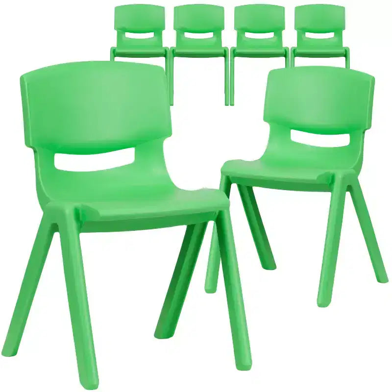 Flash Furniture Lot de 6 Chaises d'école empilables en plastique avec Hauteur d'assise de 33,6 cm