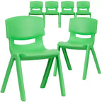 Flash Furniture Lot de 6 Chaises d'école empilables en plastique avec Hauteur d'assise de 33,6 cm