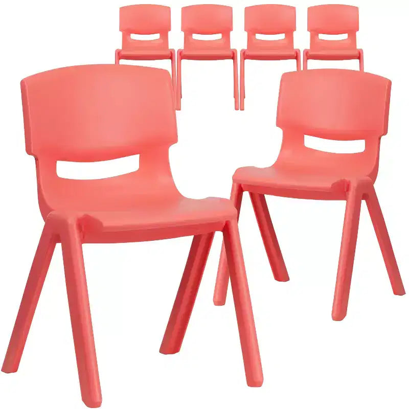 Flash Furniture Lot de 6 Chaises d'école empilables en plastique avec Hauteur d'assise de 33,6 cm