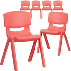 Flash Furniture Lot de 6 Chaises d'école empilables en plastique avec Hauteur d'assise de 33,6 cm