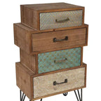 LuxenHome Commode d'appoint en bois à 4 tiroirs H 33 x L 18,9. Brun