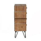 LuxenHome Commode d'appoint en bois à 4 tiroirs H 33 x L 18,9. Brun