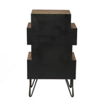 LuxenHome Commode d'appoint en bois à 4 tiroirs H 33 x L 18,9. Brun