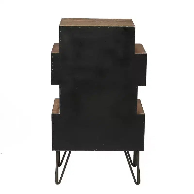 LuxenHome Commode d'appoint en bois à 4 tiroirs H 33 x L 18,9. Brun