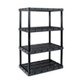 Gracious Living 4 Shelf Knect-A-Shelf Ventilated Light Duty Storage Unit, Black