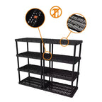 Unité de rangement légère et ventilée Knect-A-Shelf à 4 étagères Gracious Living, noire