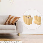 Unique Bargains Pieds de rechange ronds en bois massif pour canapé, fauteuil, fauteuil inclinable, table basse, ensemble de 8