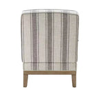 Fauteuil Rinaldo à Rayures de Style Ferme avec Accoudoirs en Bois Massif pour Salon, Salle de Séjour, Chambre | ART OF LIVING DESIGNS