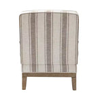 Fauteuil Rinaldo à Rayures de Style Ferme avec Accoudoirs en Bois Massif pour Salon, Salle de Séjour, Chambre | ART OF LIVING DESIGNS