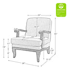 Fauteuil Rinaldo à Rayures de Style Ferme avec Accoudoirs en Bois Massif pour Salon, Salle de Séjour, Chambre | ART OF LIVING DESIGNS