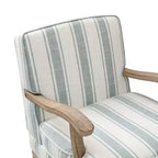 Fauteuil Rinaldo à Rayures de Style Ferme avec Accoudoirs en Bois Massif pour Salon, Salle de Séjour, Chambre | ART OF LIVING DESIGNS
