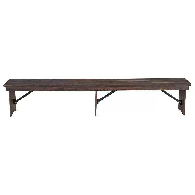 Banc pliant de style ferme Merrick Lane en pin massif, 96 x 12