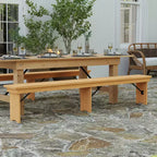 Banc pliant de style ferme Merrick Lane en pin massif, 96 x 12