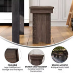 Banc pliant de style ferme Merrick Lane en pin massif, 96 x 12