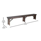 Banc pliant de style ferme Merrick Lane en pin massif, 96 x 12