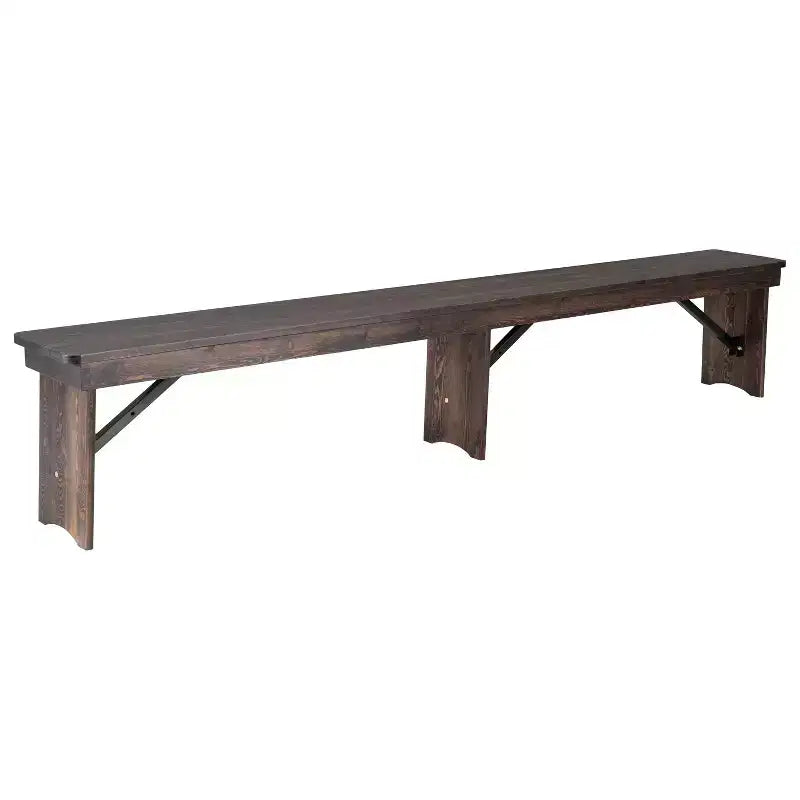 Banc pliant de style ferme Merrick Lane en pin massif, 96 x 12