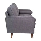 Canapé Emma et Oliver en tissu, style mi-siècle moderne, avec ressorts ensachés, pieds en bois et coussins de dossier amovibles
