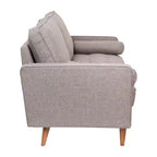 Canapé Emma et Oliver en tissu, style mi-siècle moderne, avec ressorts ensachés, pieds en bois et coussins de dossier amovibles
