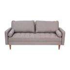 Canapé Emma et Oliver en tissu, style mi-siècle moderne, avec ressorts ensachés, pieds en bois et coussins de dossier amovibles