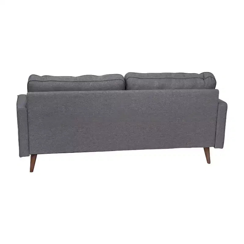 Canapé Emma et Oliver en tissu, style mi-siècle moderne, avec ressorts ensachés, pieds en bois et coussins de dossier amovibles