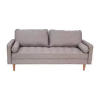 Canapé Emma et Oliver en tissu, style mi-siècle moderne, avec ressorts ensachés, pieds en bois et coussins de dossier amovibles