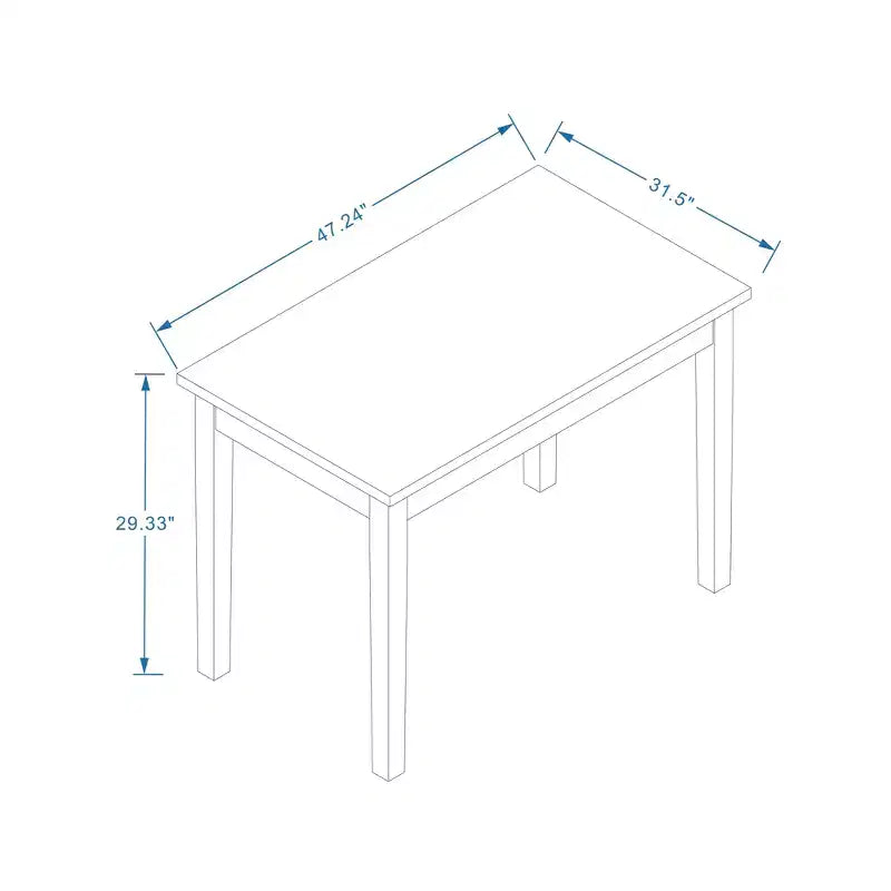 Table à manger rectangulaire en bois massif Glenwillow Home 48