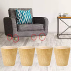 Unique Bargains Pieds de Meuble en Bois Rond Massif avec Plaque de Fixation Lot de 4
