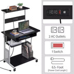Bureau d'ordinateur Yaheetech 3 niveaux avec station de charge pour bureau à domicile