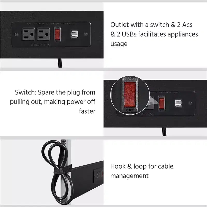 Bureau d'ordinateur Yaheetech 3 niveaux avec station de charge pour bureau à domicile