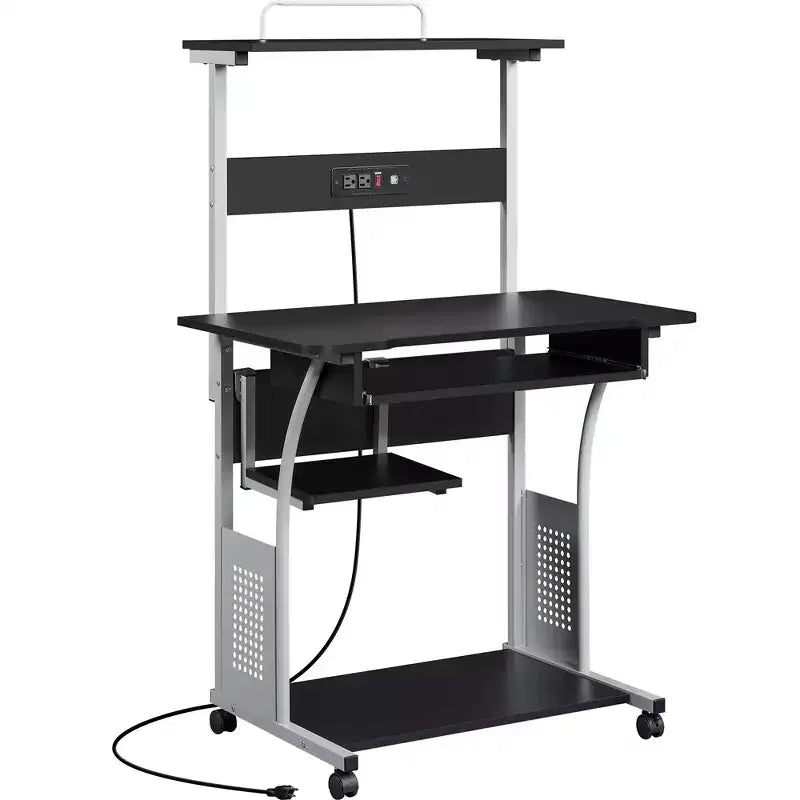 Yaheetech 3 Tiers Computer Desk with Charging Station for Home Office