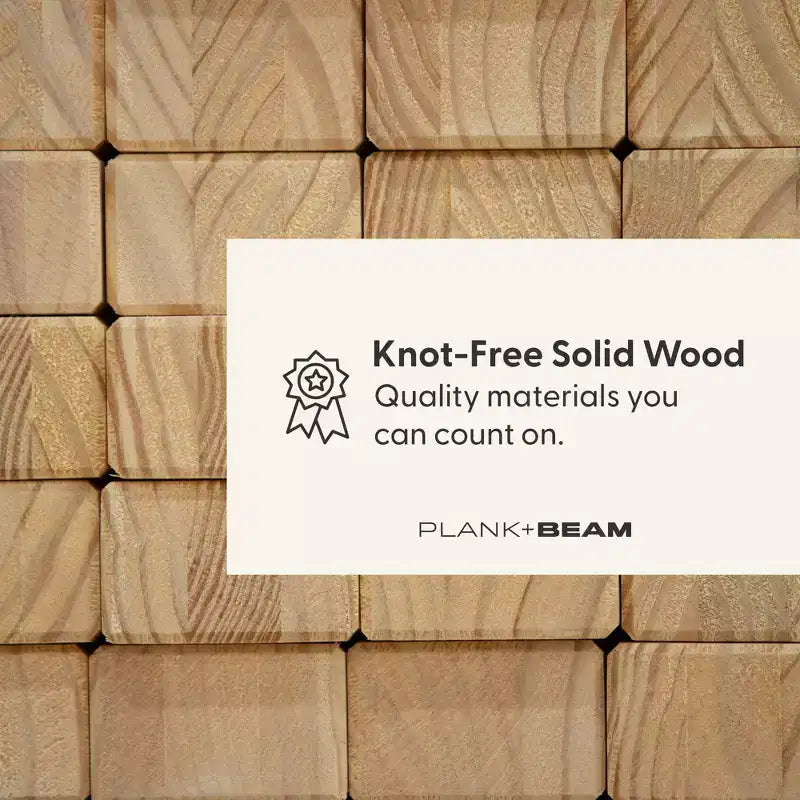 Lit Queen de Ferme Plank+Beam avec Tête de Lit à Lattes, Lit Plateforme en Bois Massif