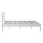 Lit Queen de Ferme Plank+Beam avec Tête de Lit à Lattes, Lit Plateforme en Bois Massif