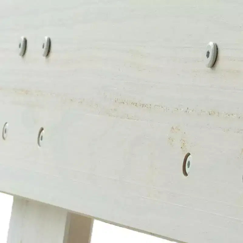 Lit Queen de Ferme Plank+Beam avec Tête de Lit à Lattes, Lit Plateforme en Bois Massif