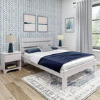Plank+Beam Farmhouse Queen Bed with Plank Headboard, Solid Wood Platform Bed