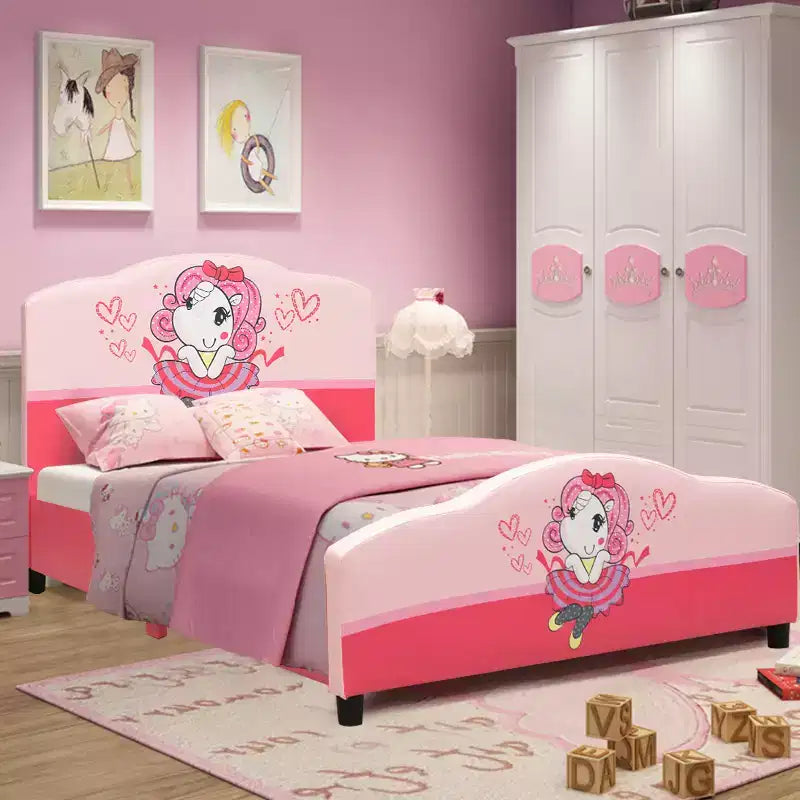 Lit plateforme pour tout-petits Costway pour enfants, rose