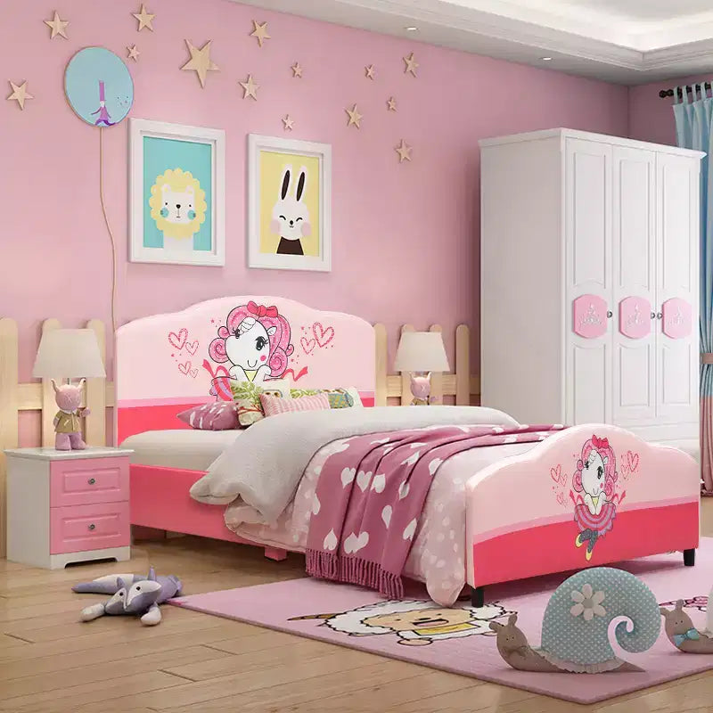Lit plateforme pour tout-petits Costway pour enfants, rose