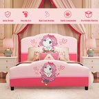Lit plateforme pour tout-petits Costway pour enfants, rose