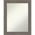 Amanti Art Fencepost Grey Narrow Non-Beveled Wood Bathroom Wall Mirror 28.5 x 22.5 in.