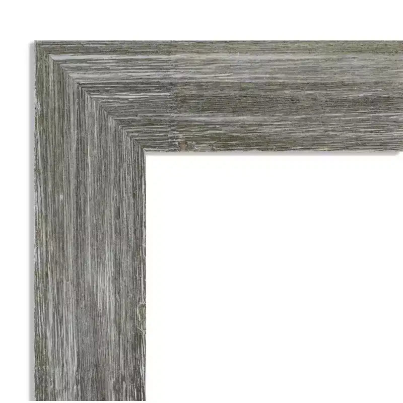 Amanti Art Miroir mural de salle de bain en bois gris Fencepost, étroit, non biseauté, 28,5 x 22,5 po
