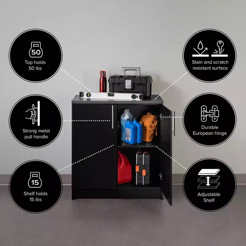 Meuble bas Elite 16 de rangement profond avec comptoir en mélamine - Prepac