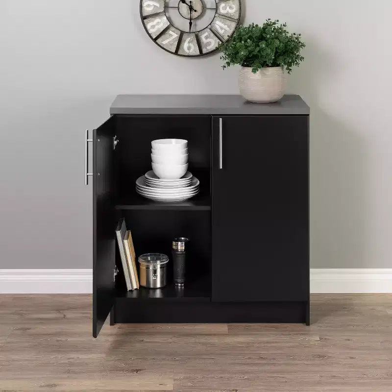 Meuble bas Elite 16 de rangement profond avec comptoir en mélamine - Prepac