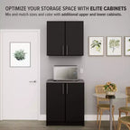 Meuble bas Elite 16 de rangement profond avec comptoir en mélamine - Prepac