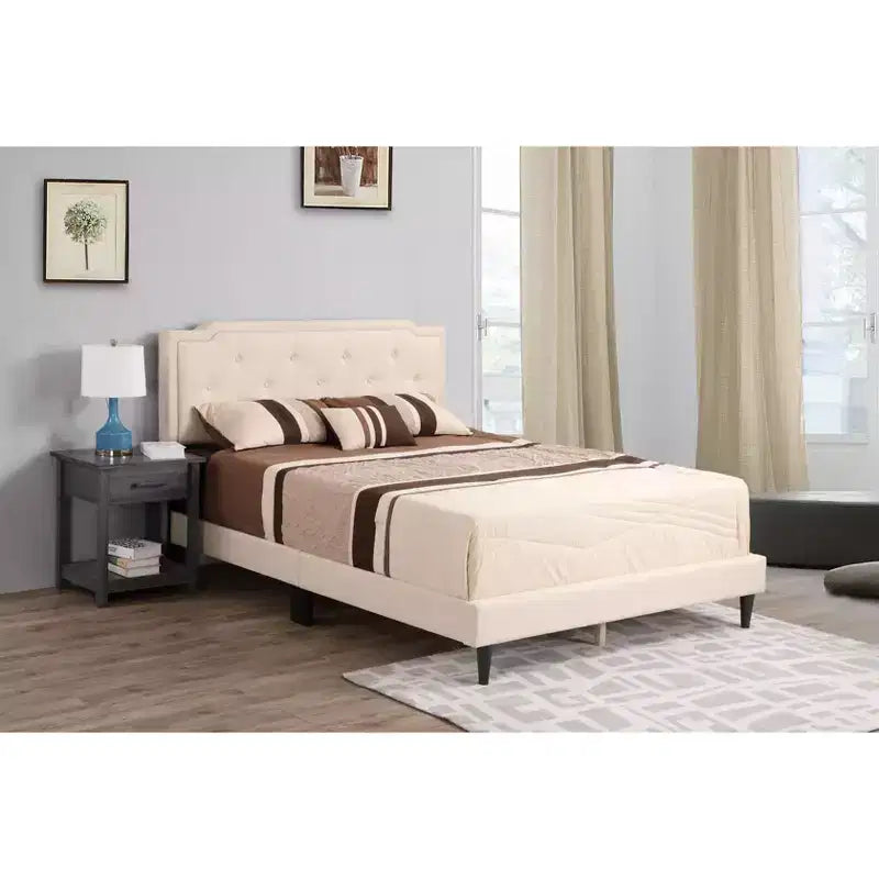 Lit capitonné réglable Queen Passion Furniture Deb